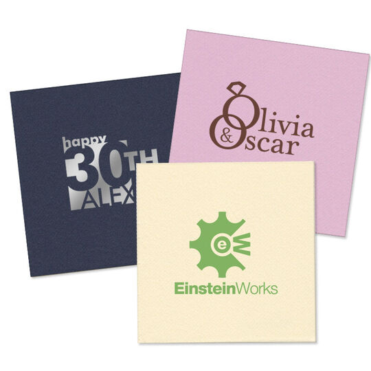 Custom Linen Like Napkins with Your 1-Color Artwork